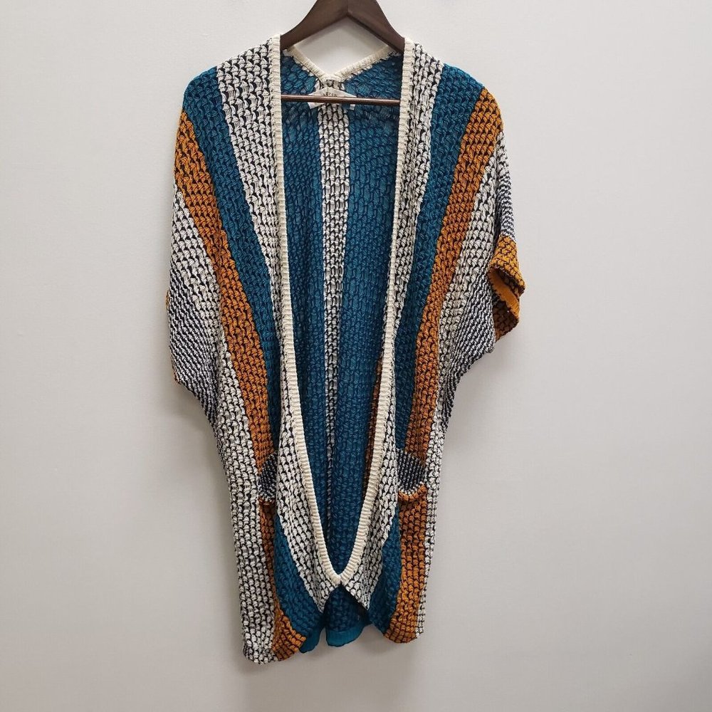 Sparrow Multicolor Open-Front Cardigan